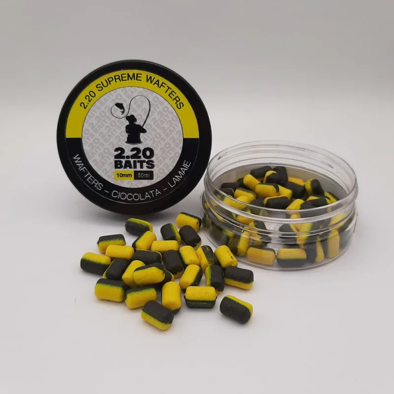 2.20 Baits Wafter Supreme Yellow - Black 10 mm Chocolate & Lemon 50 ml