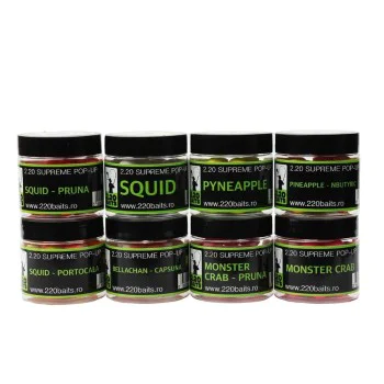 Плуващи топчета 2.20 Baits Pop-Up Supreme Yellow - Pink 16 mm Pineapple & N-Butyric 100 ml