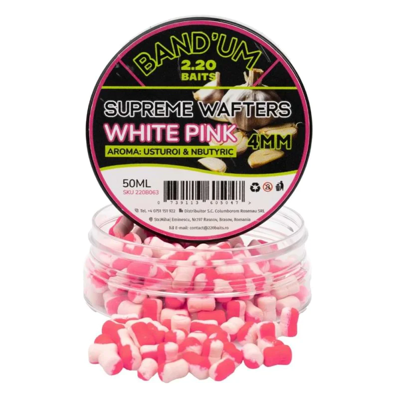 2.20 Baits Supreme Band'um Wafters White - Pink Garlic & N-Butyric 4 mm 50 ml