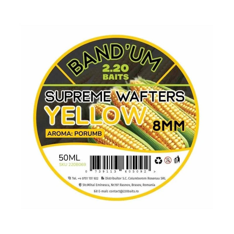 2.20 Baits Supreme Band'um Wafters Yellow Corn 8 mm 50 ml