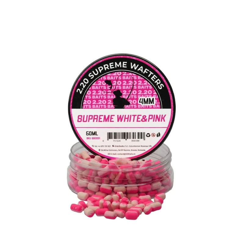 Критично балансирани дъмбели 2.20 Baits Wafter Supreme 4 mm White & Pink Secret 50 ml