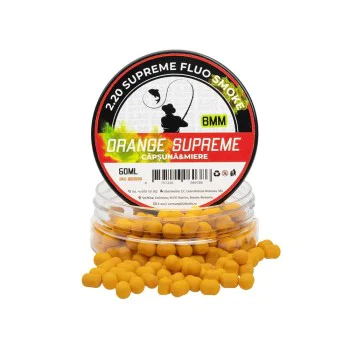 Пушещи критично балансирани дъмбели 2.20 Baits Wafter Supreme Fluo Orange Honey & Strawberry 6 mm 50 ml