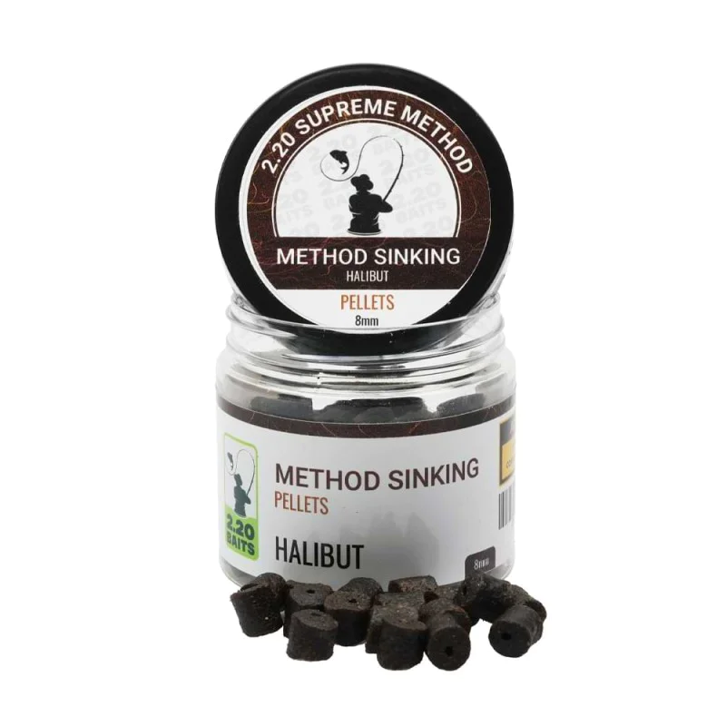 Пелети за стръв 2.20 Baits Supreme Method Sinking Pellet 8 mm Hallibut 100 ml