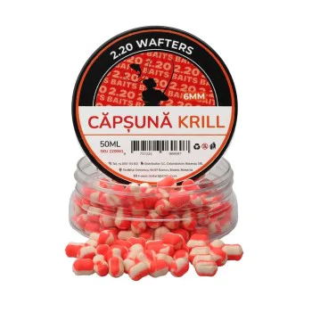 Критично балансирани дъмбели 2.20 Baits Wafter White - Orange Strawberry & Krill 6 mm 50 ml