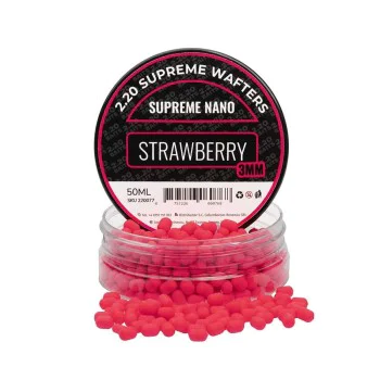 Критично балансирани дъмбели 2.20 Baits Supreme Nano Wafter Pink Strawberry 3 mm 50 ml