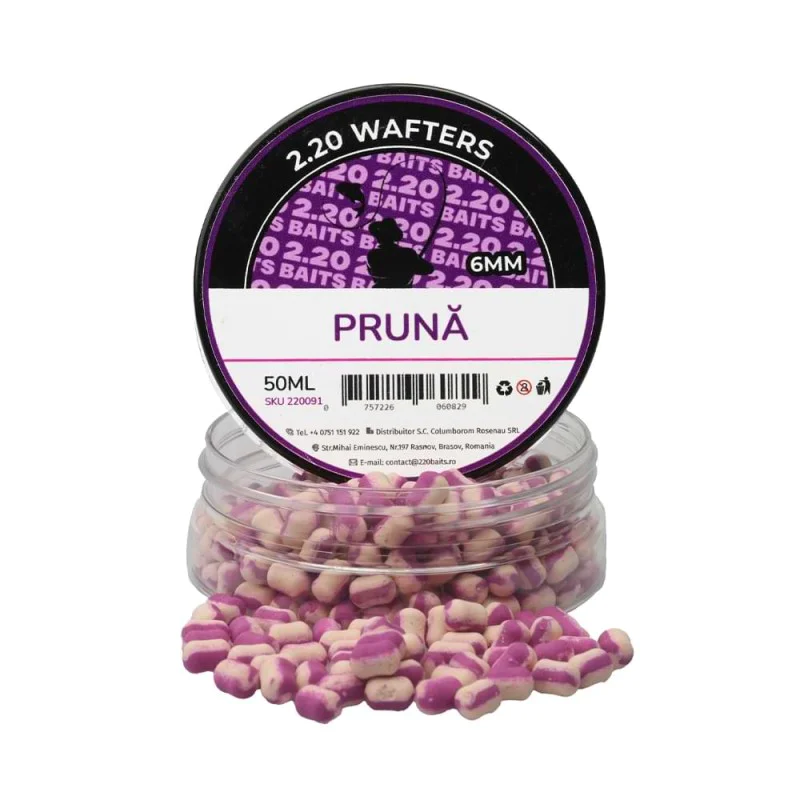 Критично балансирани дъмбели 2.20 Baits Wafter White - Purple Plum 6 mm 50 ml
