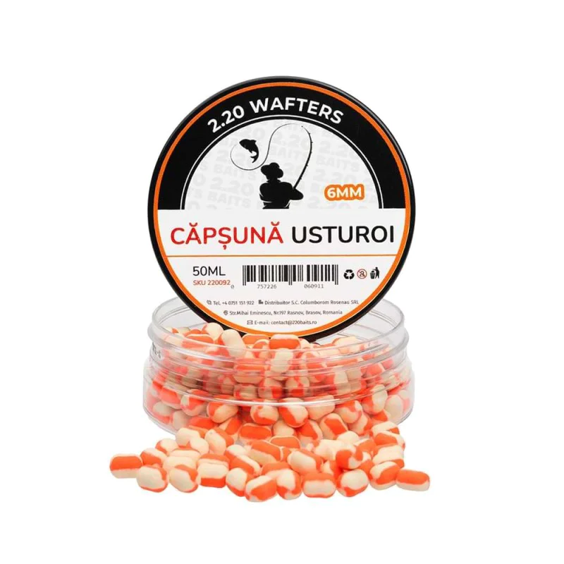 2.20 Baits Wafter White - Orange Strawberry & Garlic 6 mm 50 ml