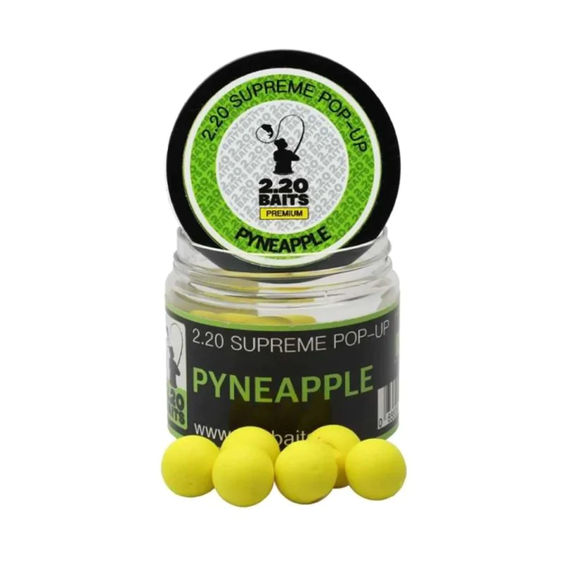 Плуващи топчета 2.20 Baits Pop-Up Supreme Yellow 16 mm Pineapple 100 ml