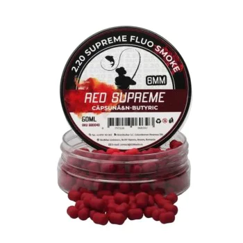 Пушещи критично балансирани дъмбели 2.20 Baits Wafter Supreme Fluo Dark Red Strawberry & N-Butyric 6 mm 50 ml