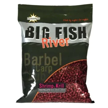 Пелети DYNAMITE BAITS Big Fish River Shrimp and Krill Pellets 4, 6, 8mm 1.8kg