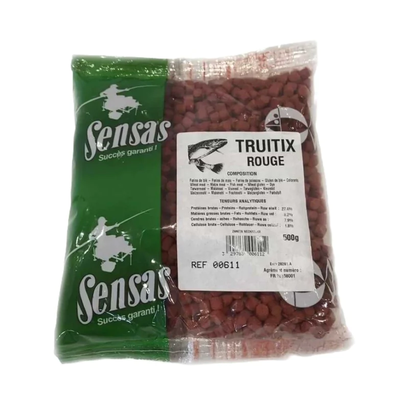 Пелети за пъстърва SENSAS Truitix Rouge 500g