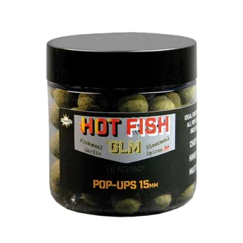 Плуващи топчета за стръв DYNAMITE BAITS Hot Fish and GLM Foodbait Pop Up 15mm