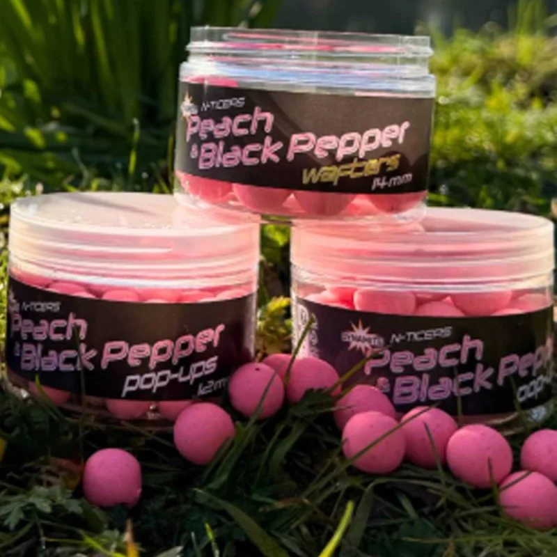 Плуващи топчета за стръв DYNAMITE BAITS N-Ticers Peach & Black Pepper Pop-Up 15mm