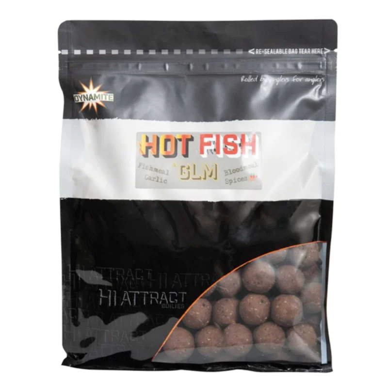 Протеинови топчета DYNAMITE BAITS Hot Fish and GLM Boilie 1kg