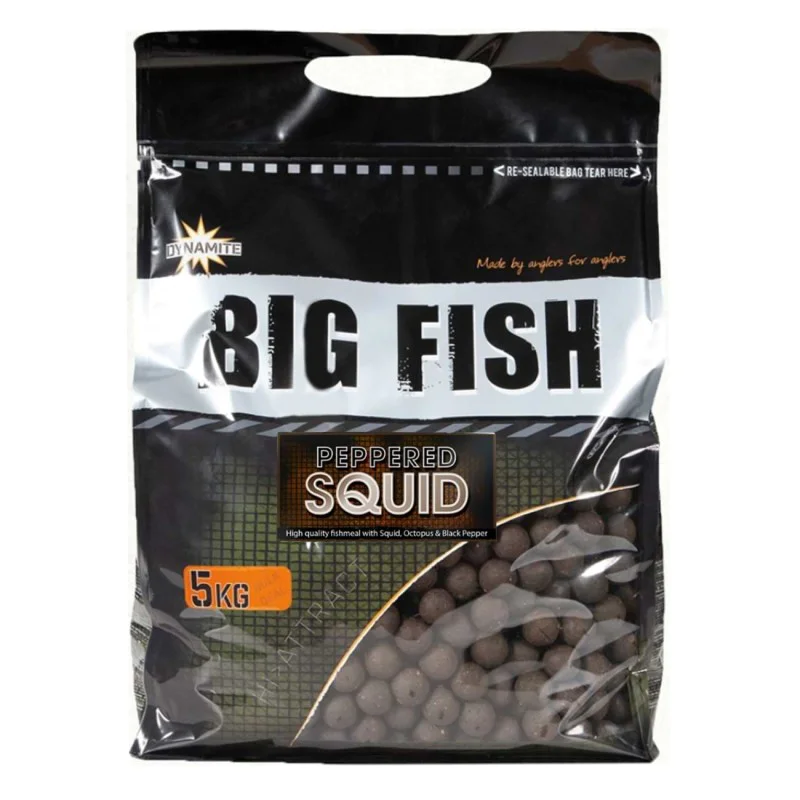 Протеинови топчета DYNAMITE BAITS Peppered Squid Boilies 5kg
