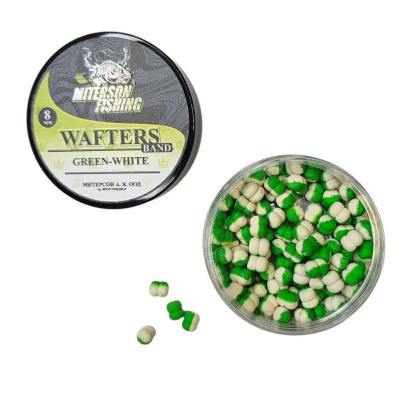 Балансирана стръв MITERSON Premium Wafters Band 8mm Green-White Garlic