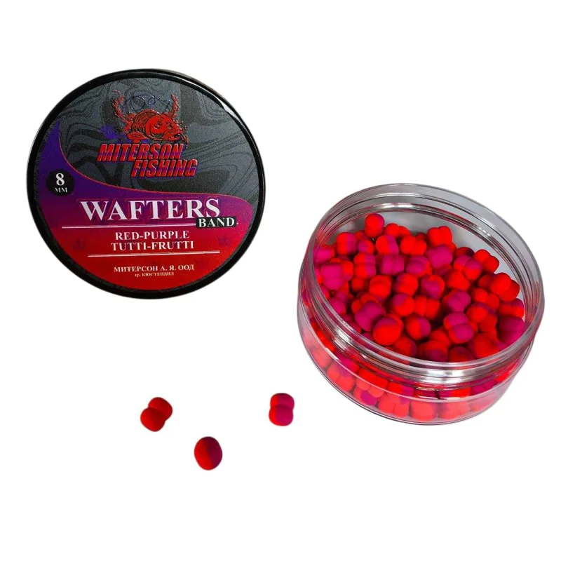 Балансирана стръв MITERSON Premium Wafters Band 8mm Red-Purple Tutti-Frutti