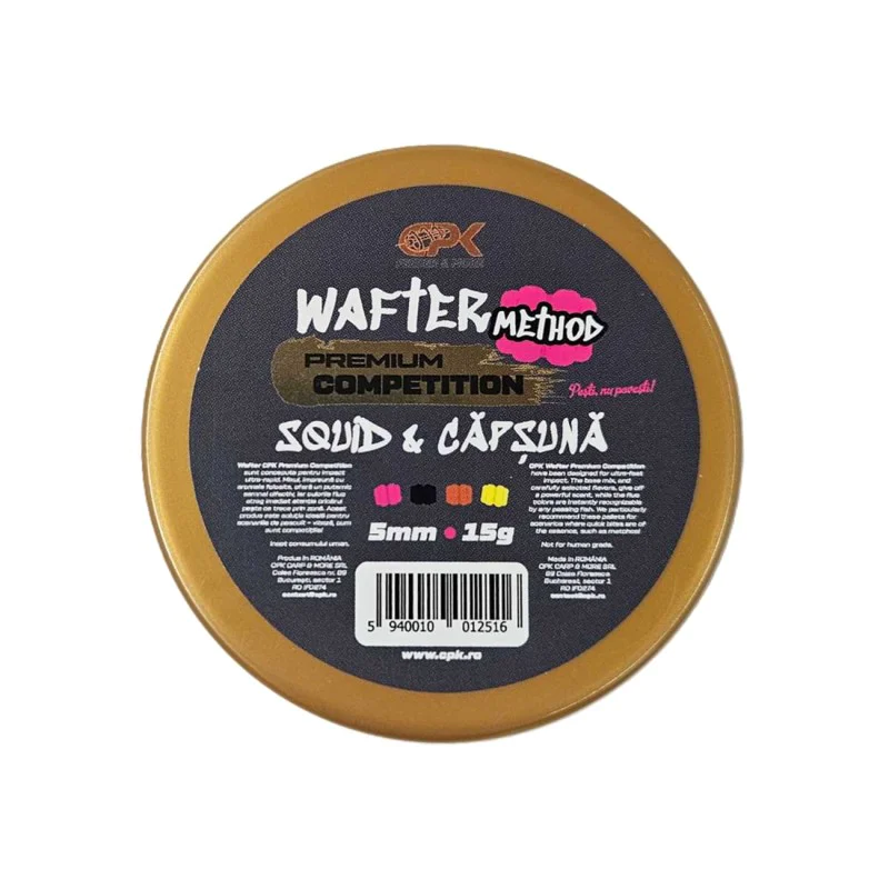Неутрални дъмбели CPK Wafters Competition Mini Method Squid & Strawberry 5mm 15g
