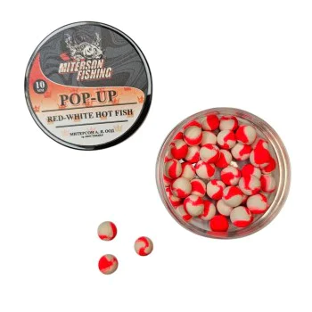 Плаваща стръв MITERSON Premium Pop-Up 10mm Red-White Hot Fish