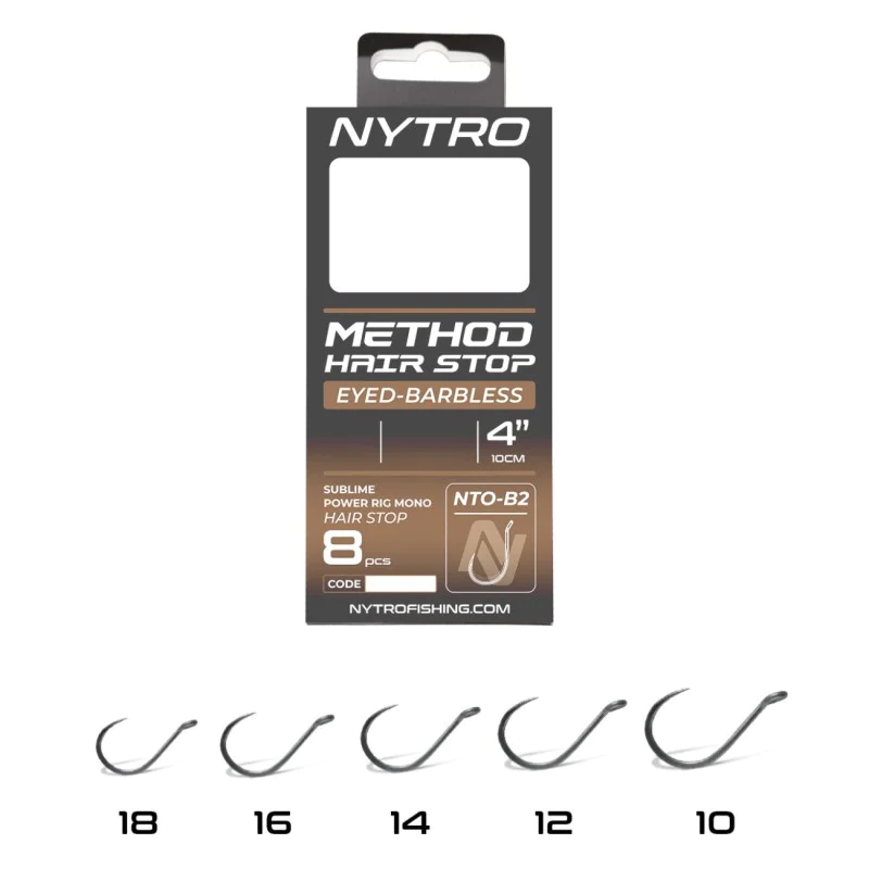 Вързани куки NYTRO NTO-B2 Barbless Method Hair-Stop Ready Tied Rigs