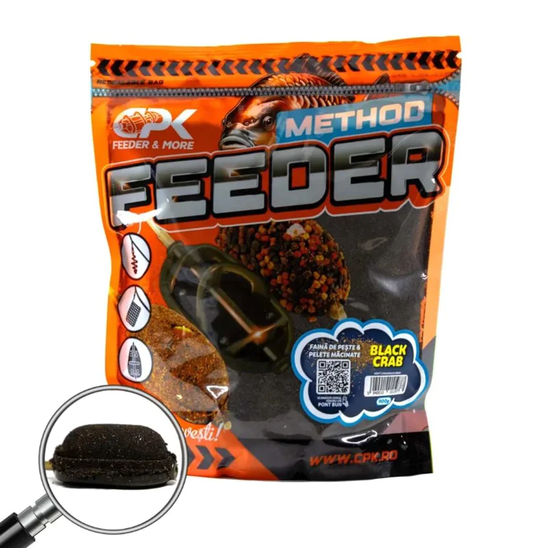 Захранка CPK Groundbait Method Feeder Fish Meal & Ground Pellets Black Crab 900g