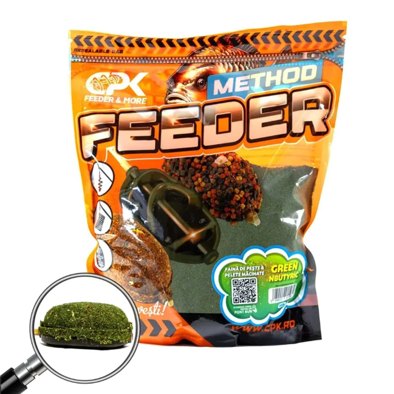 Захранка CPK Groundbait Method Feeder Fish Meal & Ground Pellets Green N-Butyric 900g