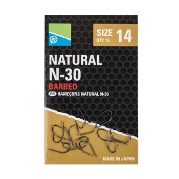 Куки единични PRESTON Natural N-30