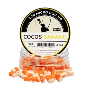 Плуващи дъмбели 2.20 Baits Pop-Up 6 mm Cocos - Banane 50 ml