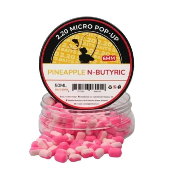 Плуващи дъмбели 2.20 Baits Pop-Up 6 mm Pineaplle - N-Butyric 50 ml