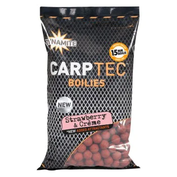 Протеинови топчета DYNAMITE BAITS Strawberry and Creme Carp Tec Boilies 15mm 1.8kg