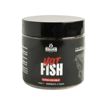 Протеинови топчета за стръв NBURN Baits Hookbaits Hot Fish Ultra Soluble 16mm