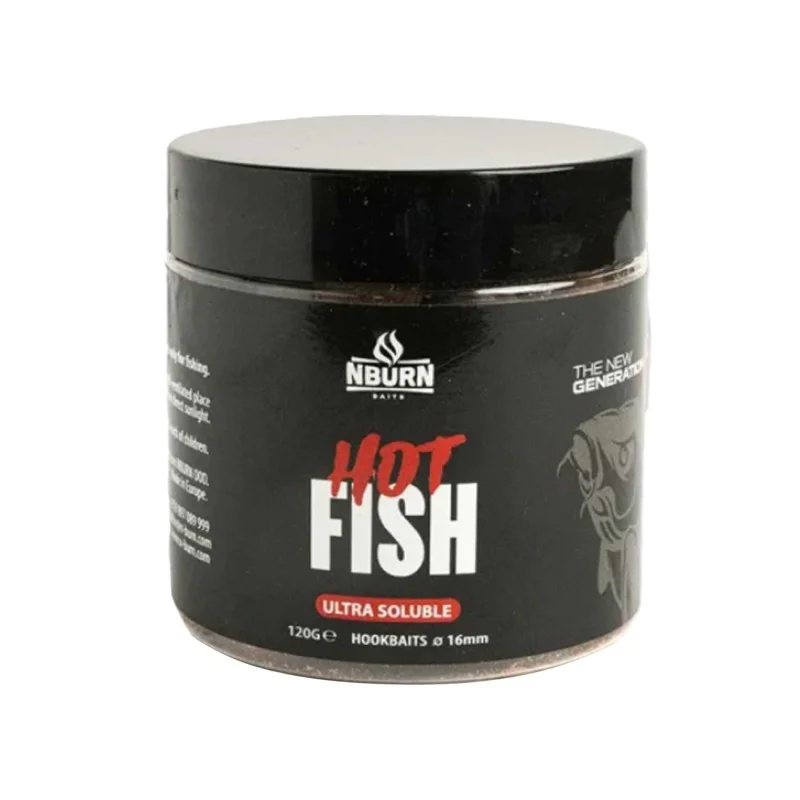 Протеинови топчета за стръв NBURN Baits Hookbaits Hot Fish Insoluble 16mm