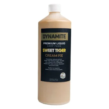 Течен ароматизатор DYNAMITE BAITS Premium Liquid Carp Food Sweet Tiger Cream Pie 1L