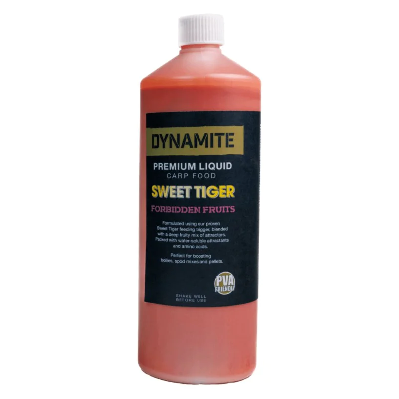 Течен ароматизатор DYNAMITE BAITS Premium Liquid Carp Food Sweet Tiger Forbidden Fruits 1L