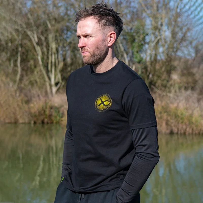 Тениска MATRIX Large Fade Logo T-Shirt Black/Lime