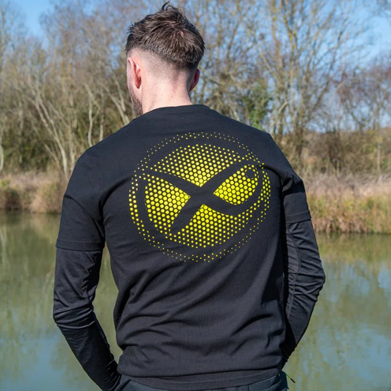 Тениска MATRIX Large Fade Logo T-Shirt Black/Lime