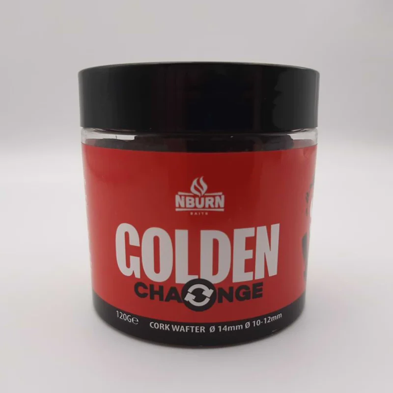 Протеинови топчета и дъмбели за стръв NBURN Baits Golden Spicy Change Cork Wafters 14mm & 10–12mm