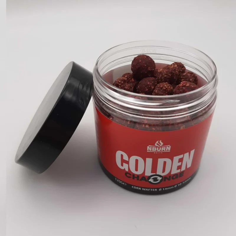 Протеинови топчета и дъмбели за стръв NBURN Baits Golden Spicy Change Cork Wafters 14mm & 10–12mm