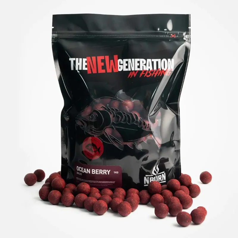 Протеинови топчета NBURN Baits Ocean Berry Soluble Boilies 20mm 1kg
