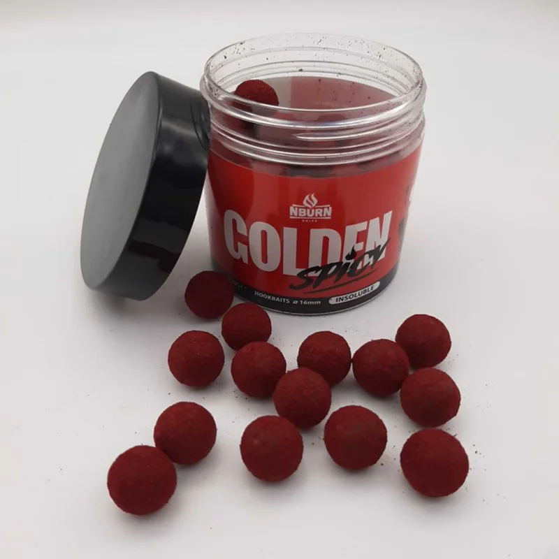 Протеинови топчета за стръв NBURN Baits Hookbaits Golden Spicy Insoluble 16mm