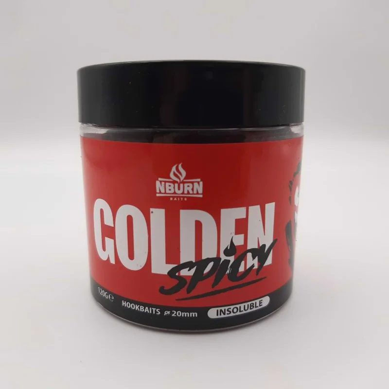 Протеинови топчета за стръв NBURN Baits Hookbaits Golden Spicy Insoluble 20mm