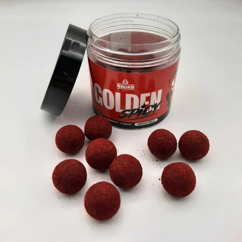 Протеинови топчета за стръв NBURN Baits Hookbaits Golden Spicy Insoluble 20mm