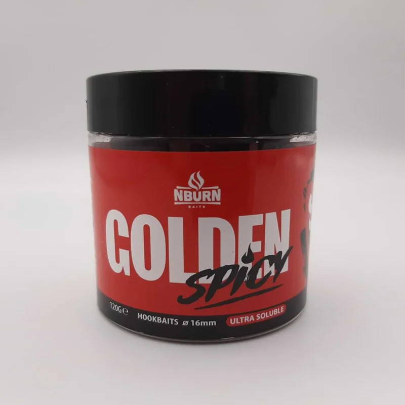 Протеинови топчета за стръв NBURN Baits Hookbaits Golden Spicy Ultra Soluble 16mm
