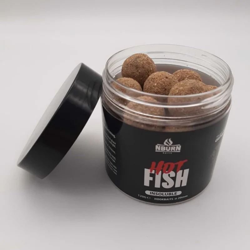 Протеинови топчета за стръв NBURN Baits Hookbaits Hot Fish Insoluble 20mm