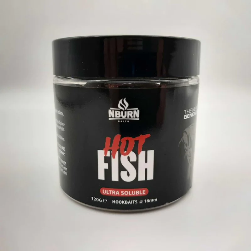 Протеинови топчета за стръв NBURN Baits Hookbaits Hot Fish Ultra Soluble 16mm