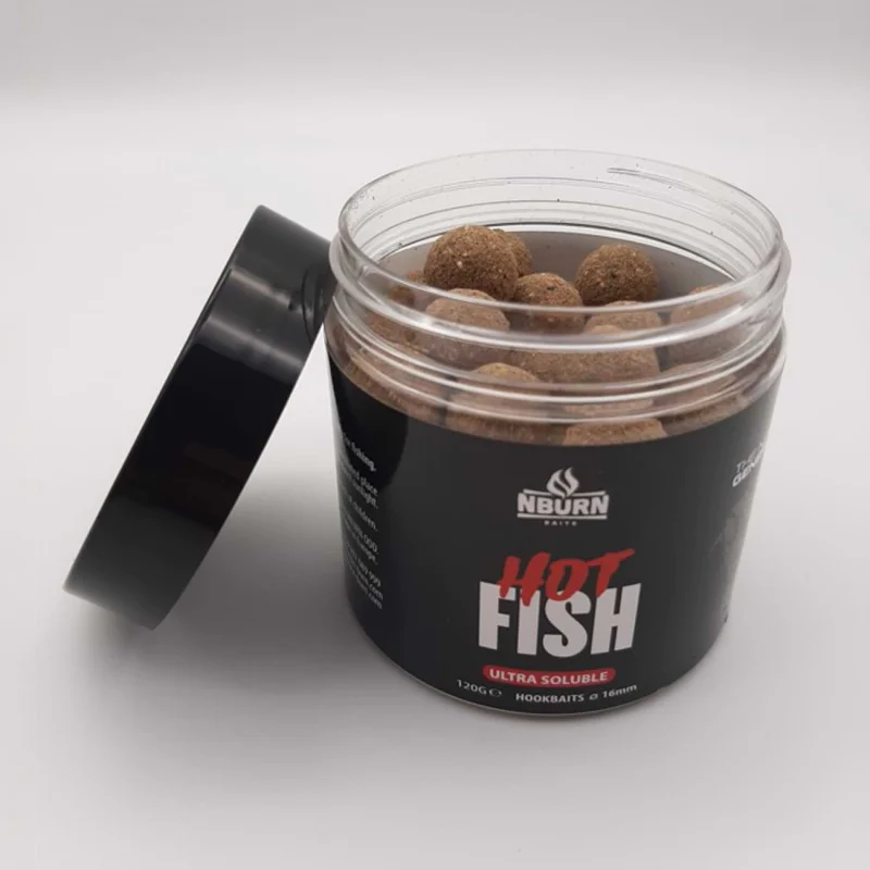 Протеинови топчета за стръв NBURN Baits Hookbaits Hot Fish Ultra Soluble 16mm