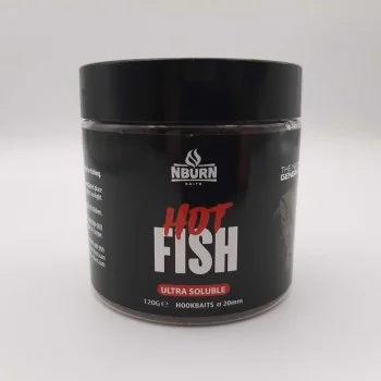 Протеинови топчета за стръв NBURN Baits Hookbaits Hot Fish Ultra Soluble 20mm
