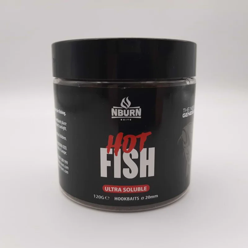 Протеинови топчета за стръв NBURN Baits Hookbaits Hot Fish Ultra Soluble 20mm
