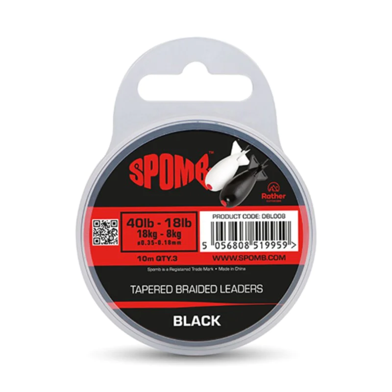 Шок лидер от плетено влакно FOX Spomb Tapered Braided Leaders 40lb-18lb 0.35mm-0.18mm