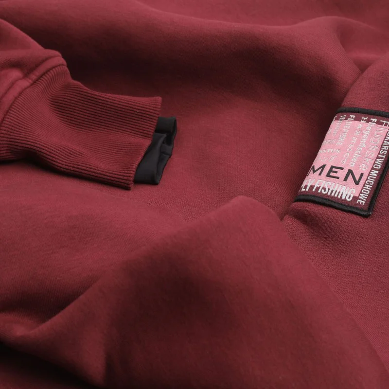 Суитшърт TAIMEN Menza Embroidery - Burgundy